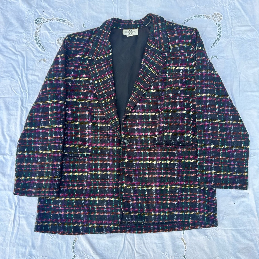 Studio C II Black and Confetti Colors Blazer